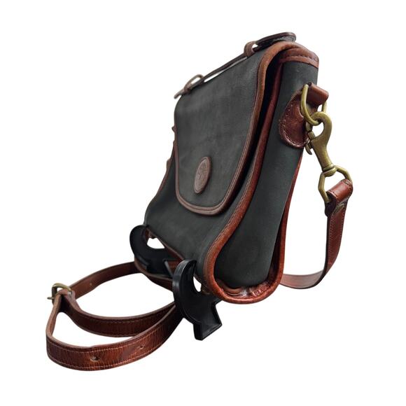 Women's Vintage Timberland Black & Brown Leather Crossbody Messenger Bag Purse - Picture 10 of 12